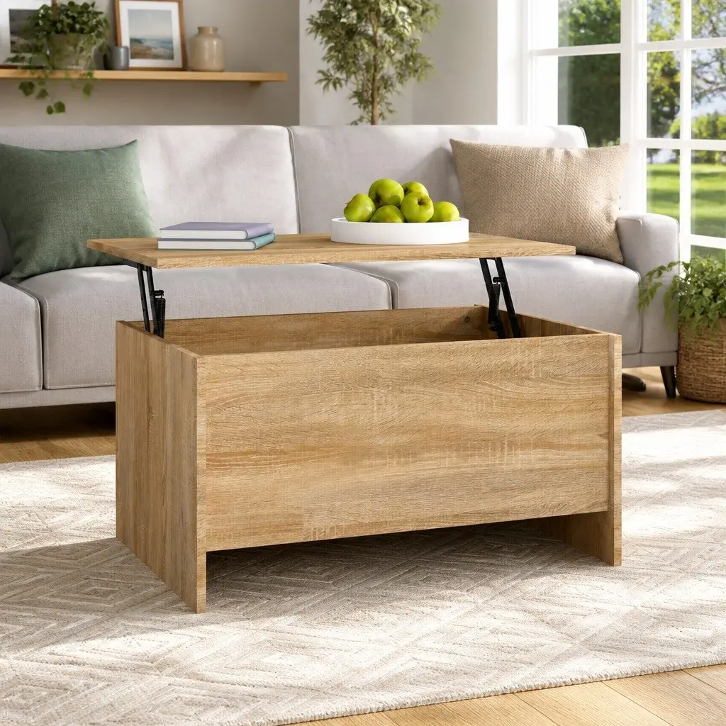 Lift-Top Coffee Table with Hidden Storage Compartment