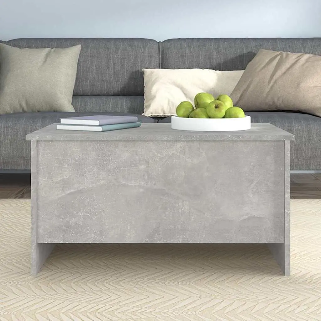 Coffee Table Lift-Top Design Grey Engineered Wood Storage Compartment Living