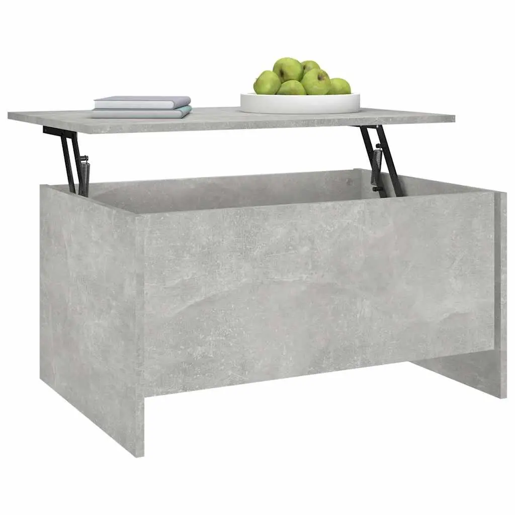Coffee Table Lift-Top Design Grey Engineered Wood Storage Compartment Living