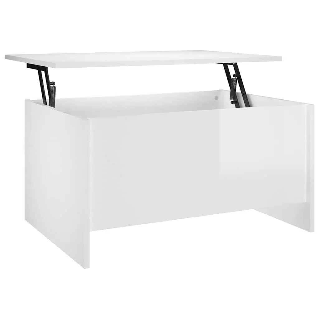 Coffee Table Lift Top Storage 80 x 55.5 x 41.5 cm White High Gloss
