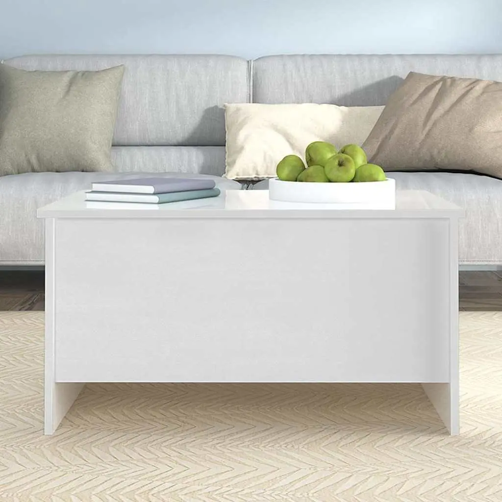 Coffee Table Lift Top Storage 80 x 55.5 x 41.5 cm White High Gloss