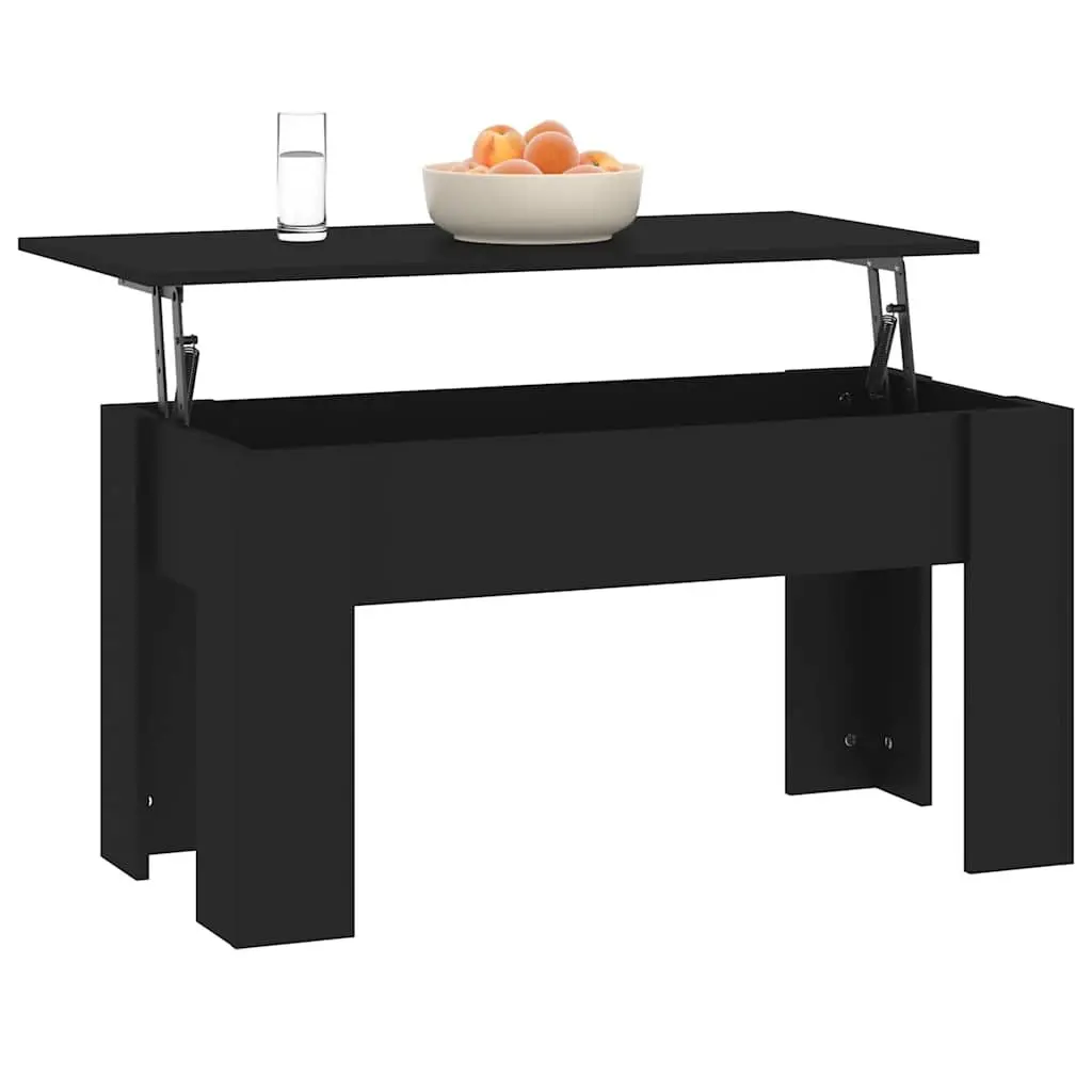 Lift Top Coffee Table Black Modern Living Room Storage Furniture Engineered Wood