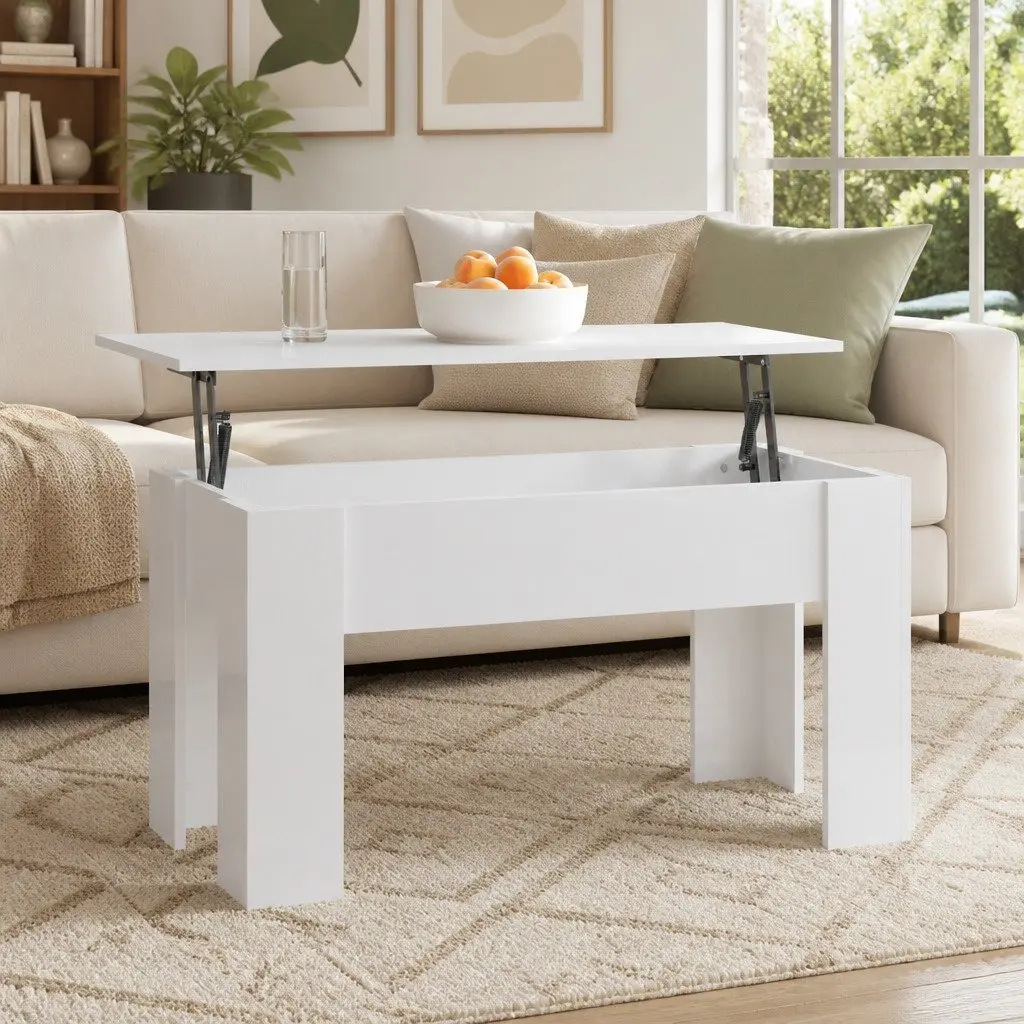 High Gloss White Lift Top Coffee Table
