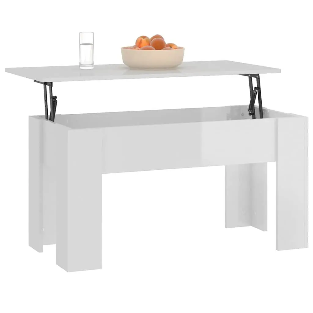 High Gloss White Lift Top Coffee Table