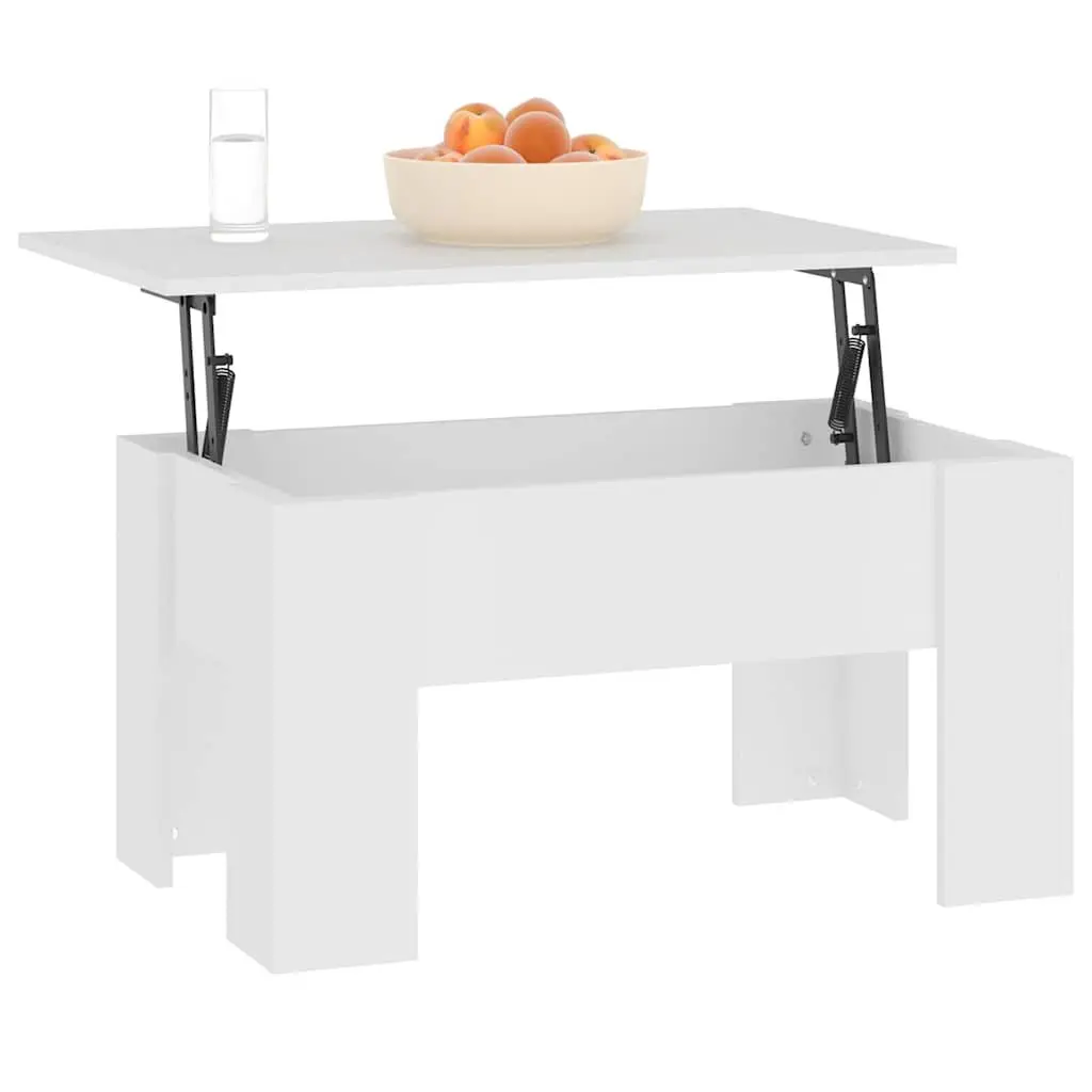 Coffee Table Lift-Top White Storage Compartment Modern Living Room Furniture