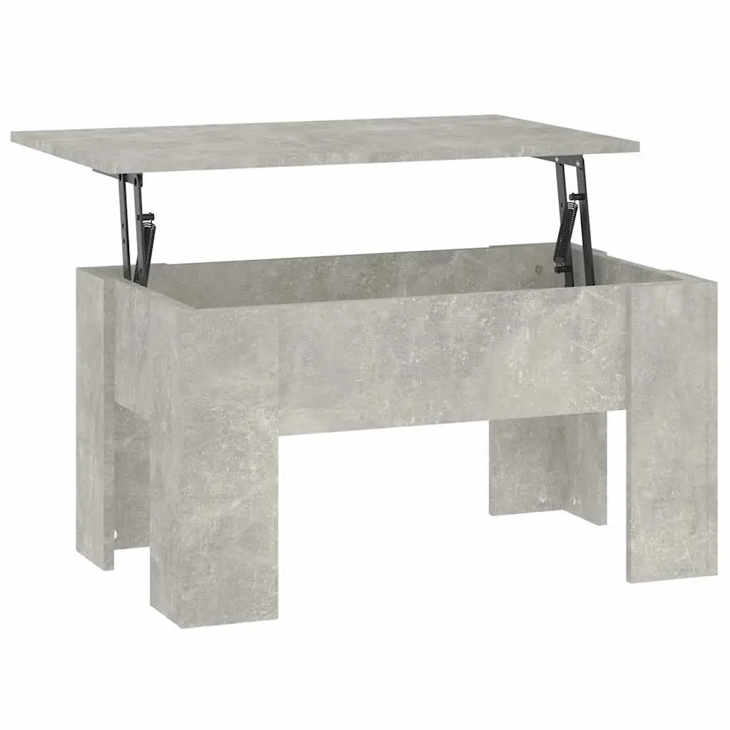 Coffee Table Lift Top Storage Engineered Wood Grey 79 x 49 x 41 cm Modern Living Room Furniture