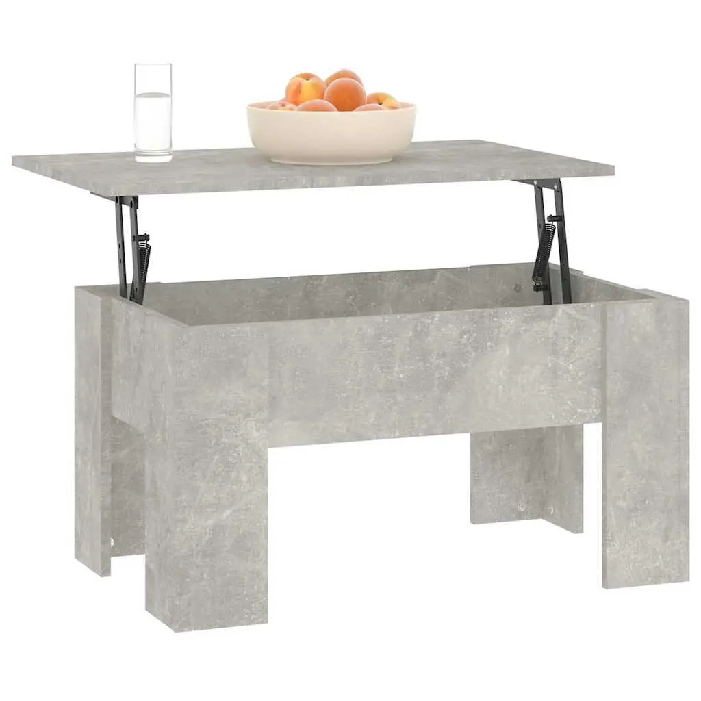 Coffee Table Lift Top Storage Engineered Wood Grey 79 x 49 x 41 cm Modern Living Room Furniture