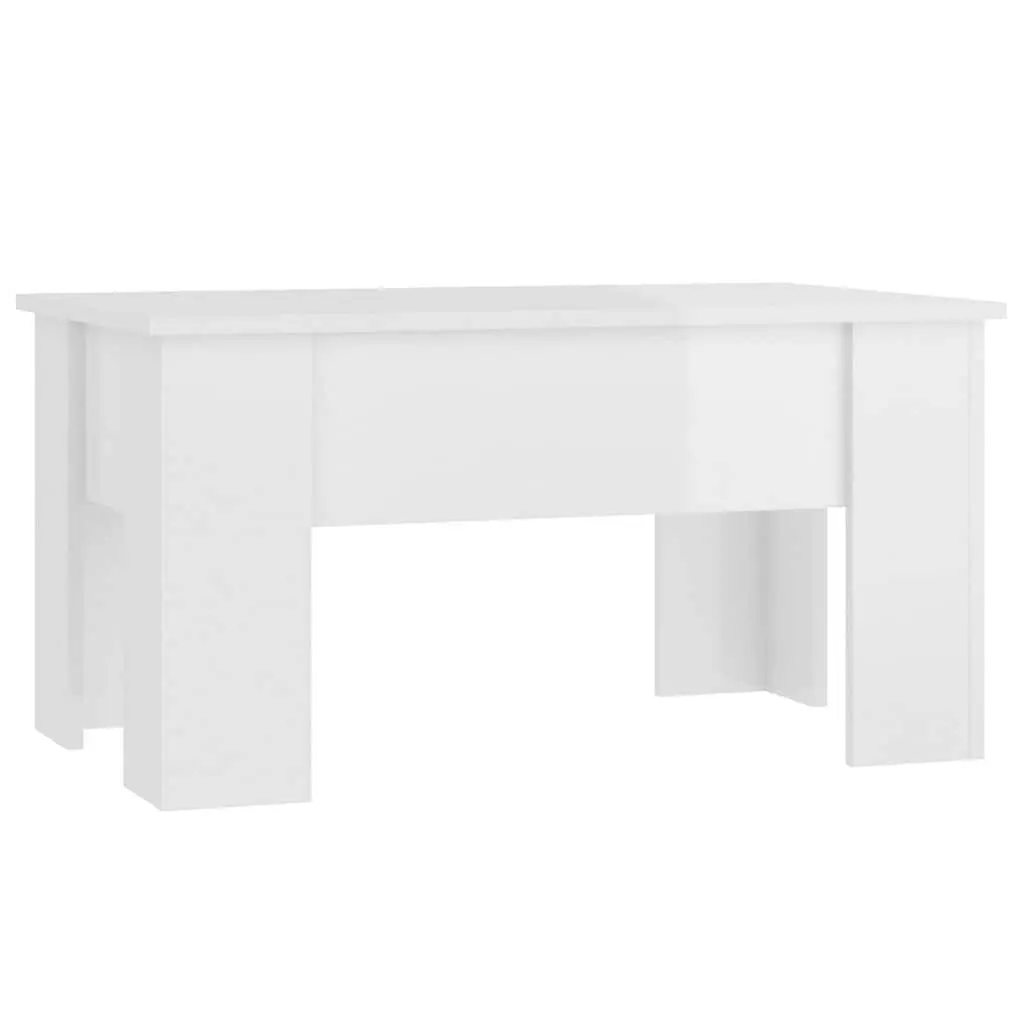 High Gloss White Coffee Table with Storage