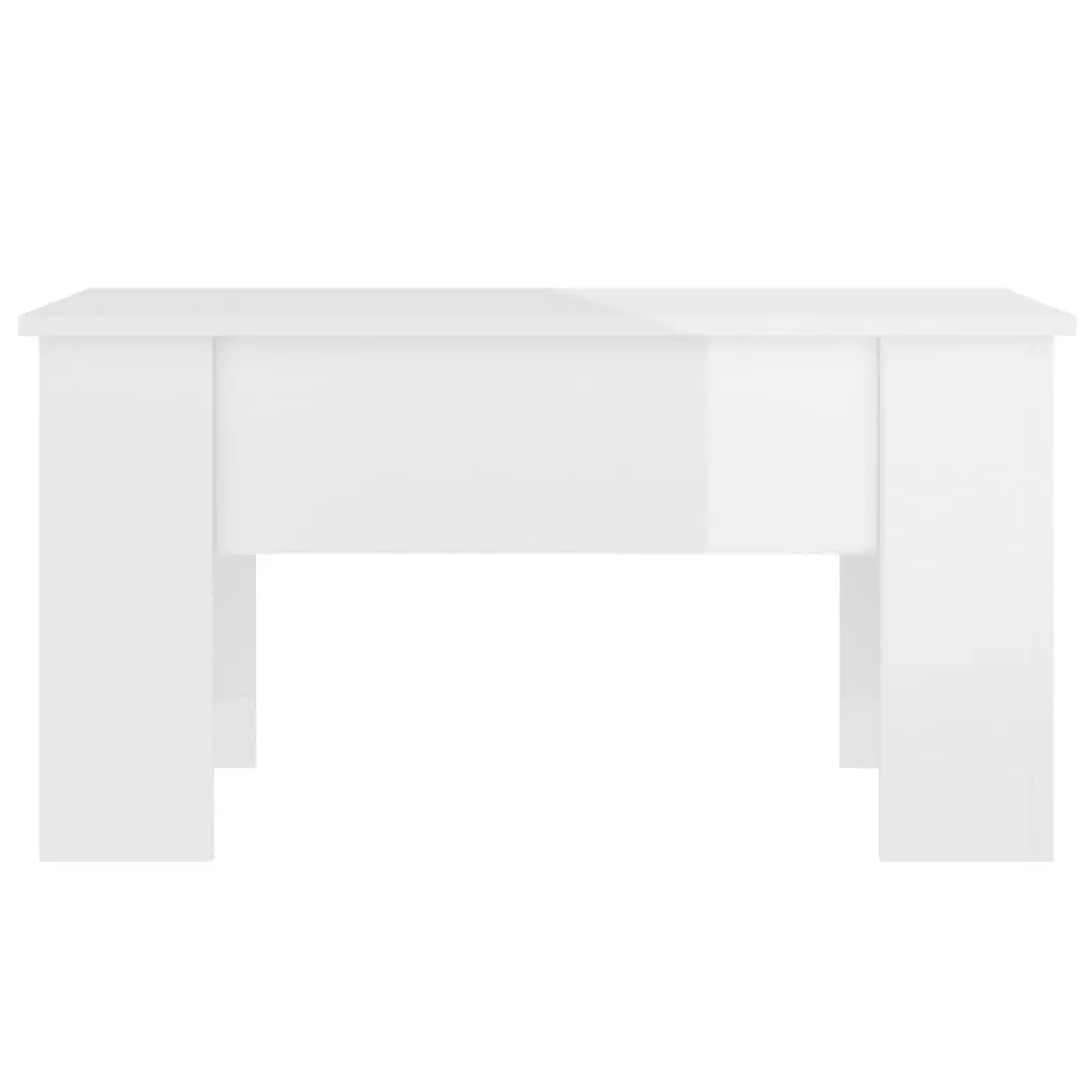High Gloss White Coffee Table with Storage