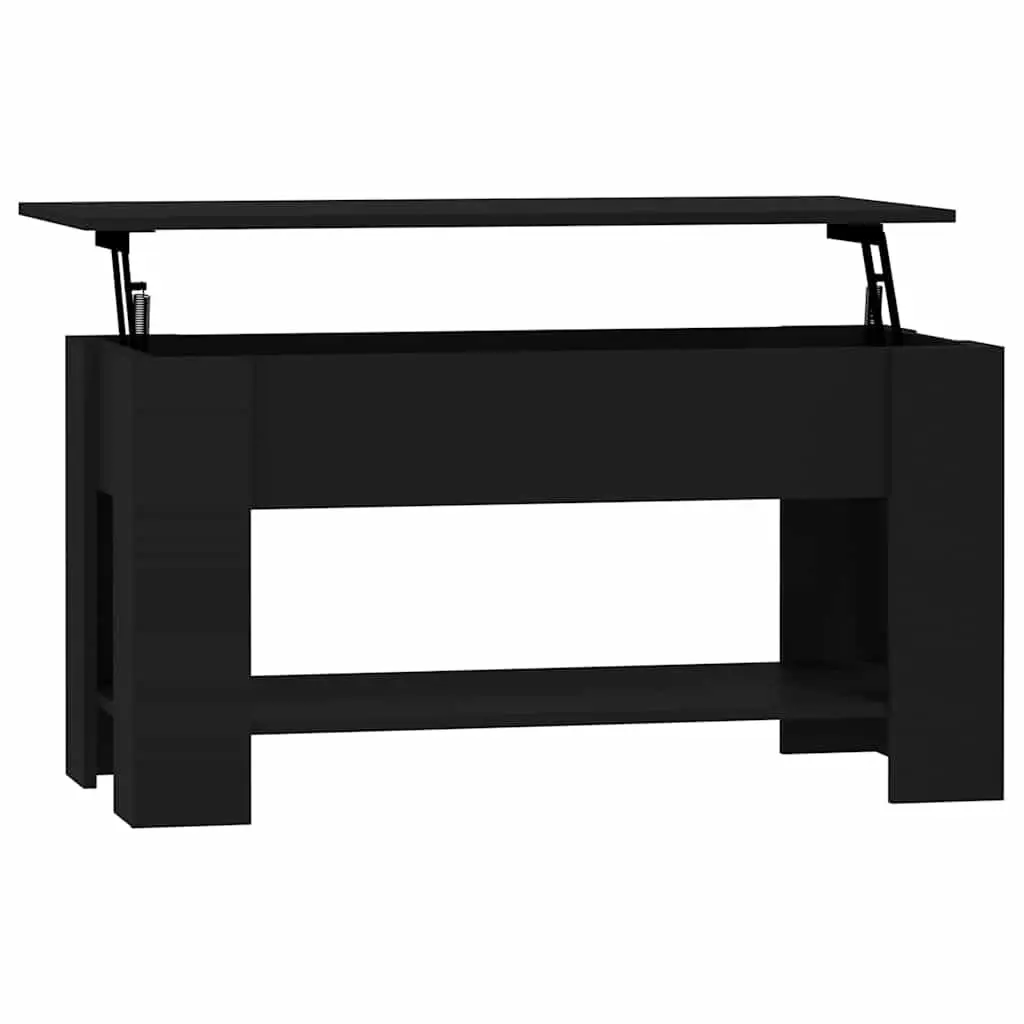 Coffee Table Lift-Top Black Engineered Wood Living Room 101L x 49W x 52H cm