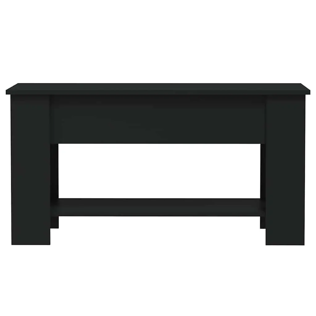 Coffee Table Lift-Top Black Engineered Wood Living Room 101L x 49W x 52H cm