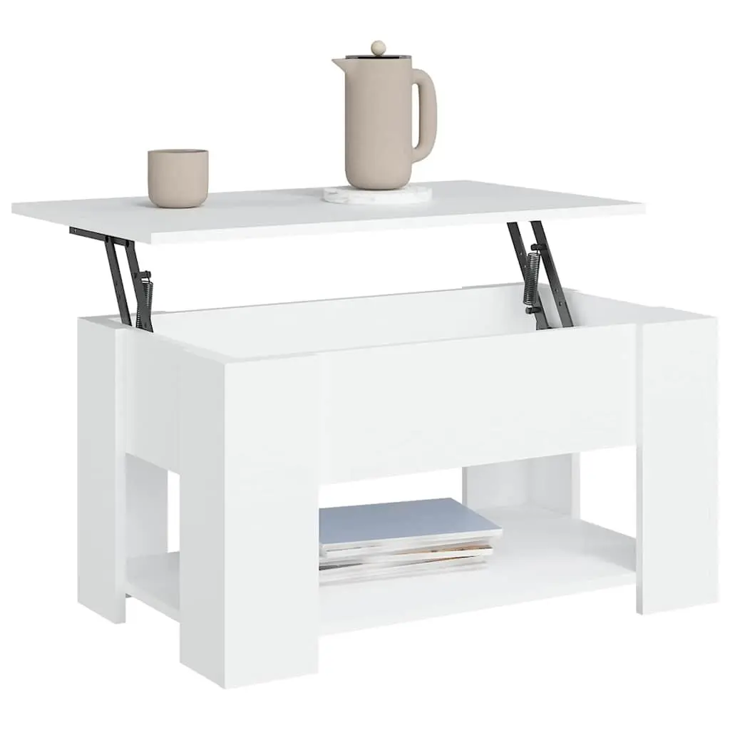 Coffee Table White Lift Top Design Living Room Furniture Engineered Wood