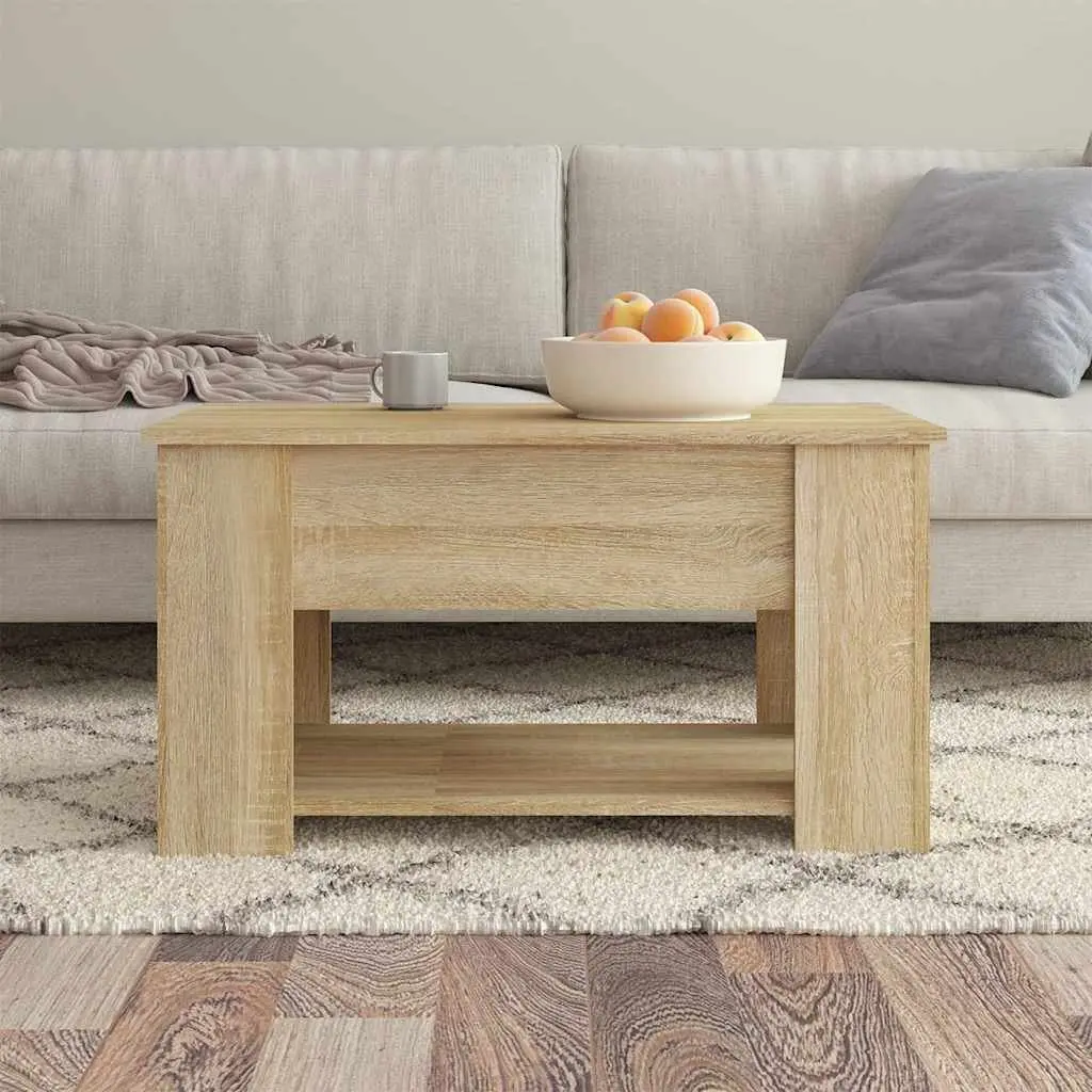 Coffee Table Lift Top Storage Brown Engineered Wood Living Room Furniture