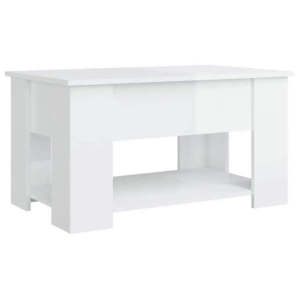 Coffee Table Lift Top Engineered Wood Storage 79cm White