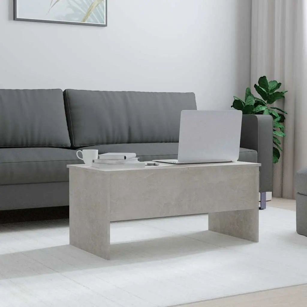 Grey Coffee Table with Lift-Top Storage