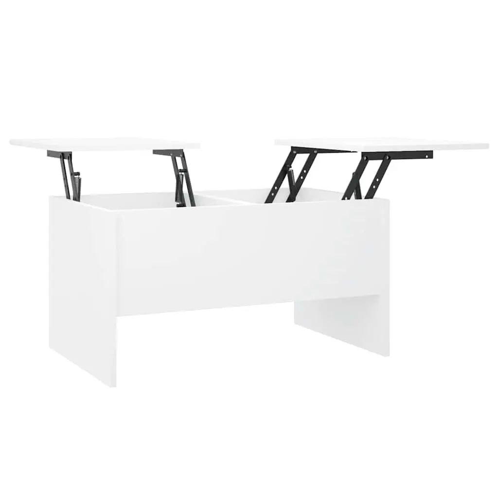 White Coffee Table with Lift-Top and Storage