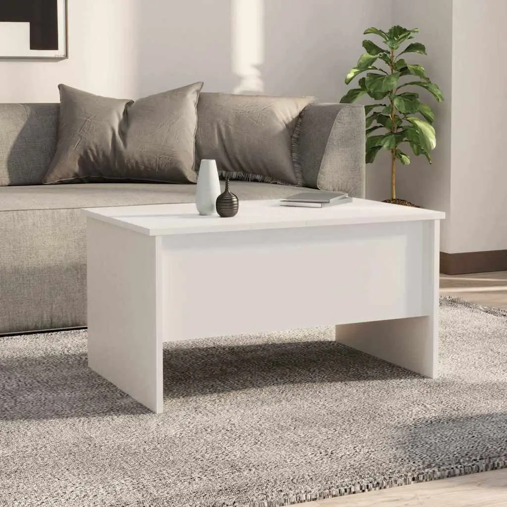 White Coffee Table with Lift-Top and Storage