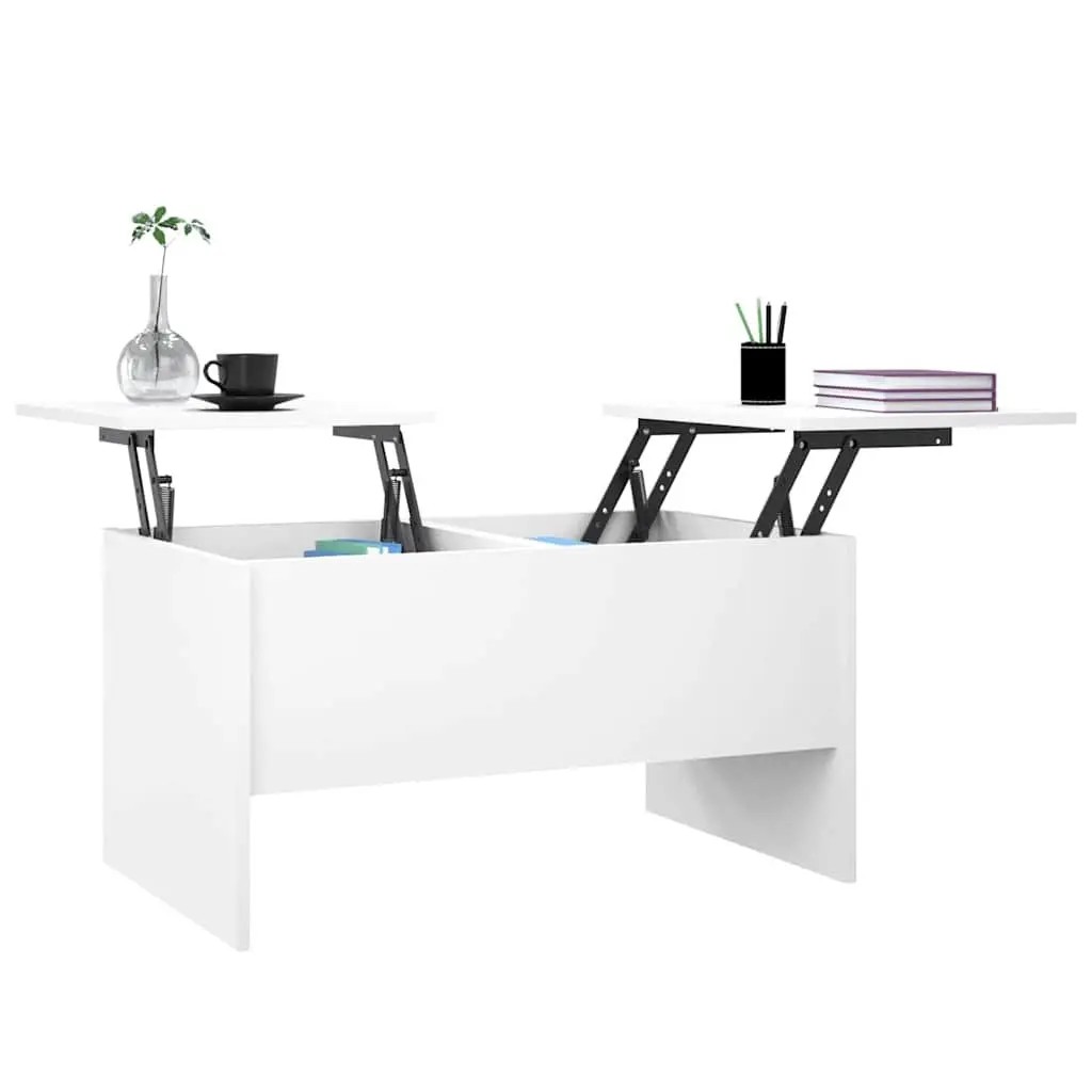 White Coffee Table with Lift-Top and Storage