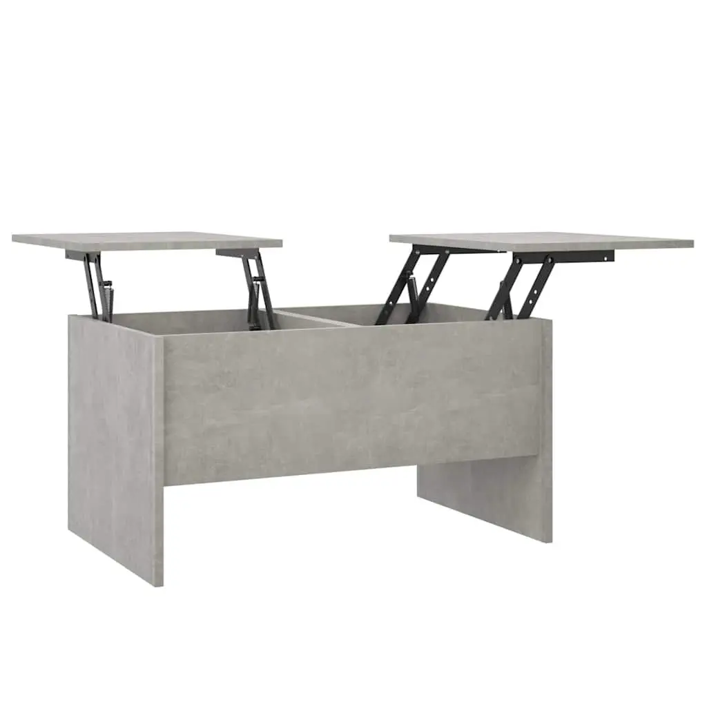 Coffee Table Grey Engineered Wood Adjustable Liftable Top Hidden Storage Compartments