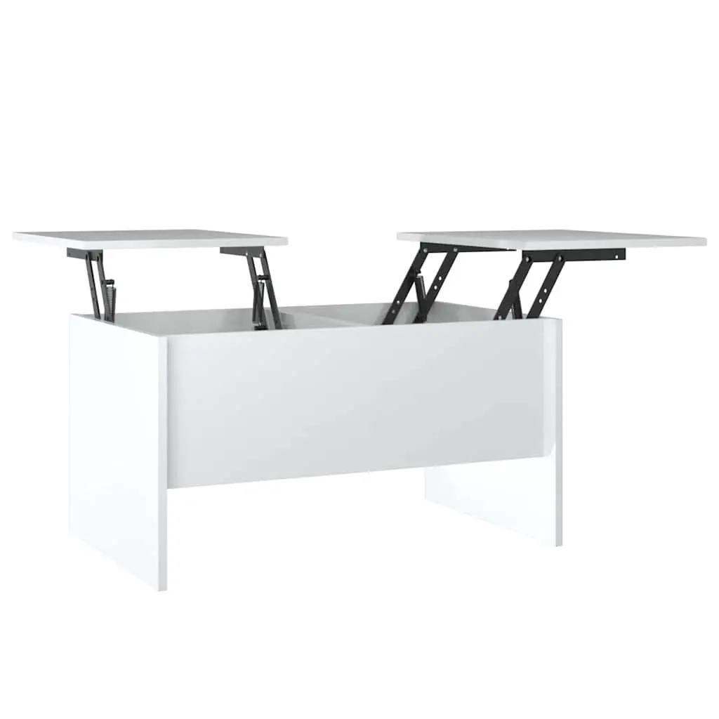 White High Gloss Coffee Table with Storage Solutions