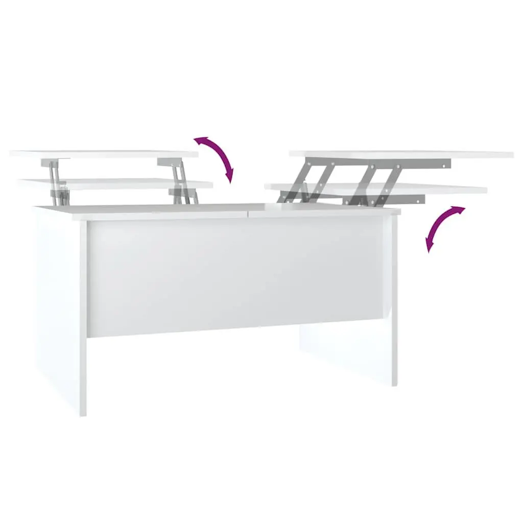 White High Gloss Coffee Table with Storage Solutions