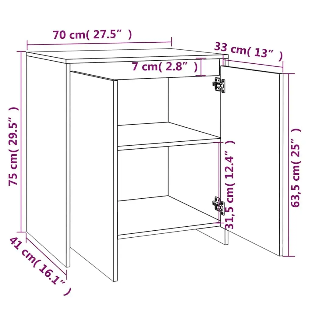 Sideboard Cabinet White Storage Furniture 2 Door Buffet Display Unit Decor