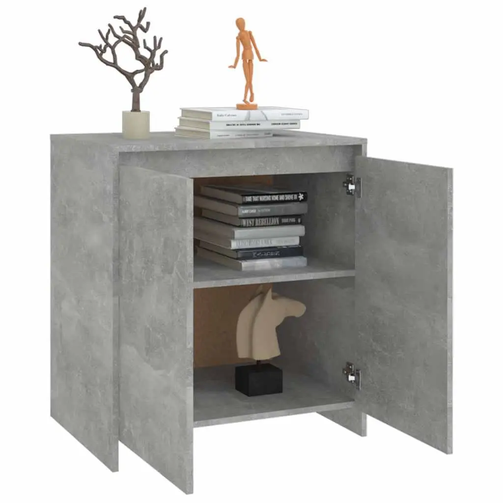 Grey Sideboard Cabinet 70x41x75cm Storage Buffet with Doors Display Furniture