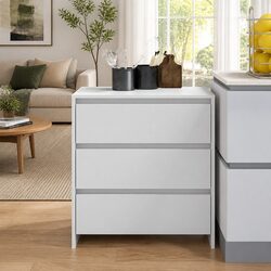 Warm and Functional White Sideboard with 3 Drawers