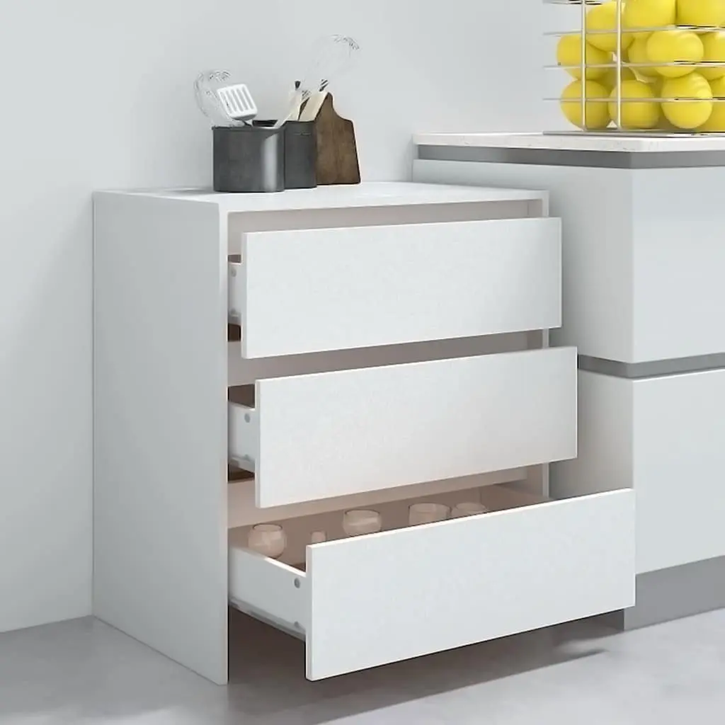 Sideboard White Storage Cabinet 3 Drawers Living Room Hallway Buffet Furniture
