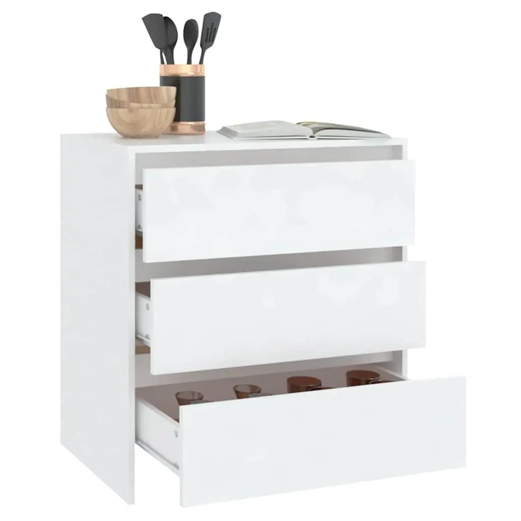 Sideboard White Storage Cabinet 3 Drawers Living Room Hallway Buffet Furniture