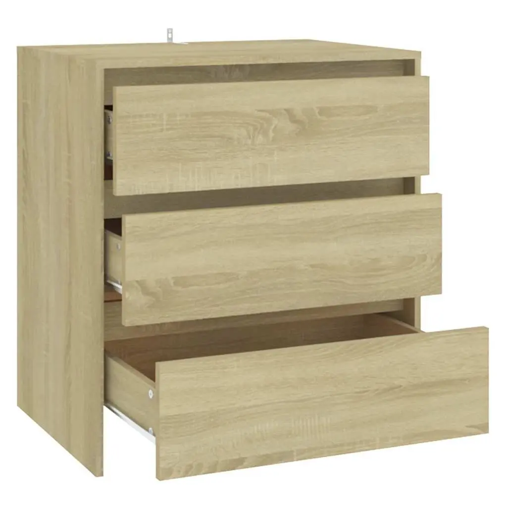 Sideboard Storage Cabinet 3 Drawers Brown Minimalist Living Room Furniture