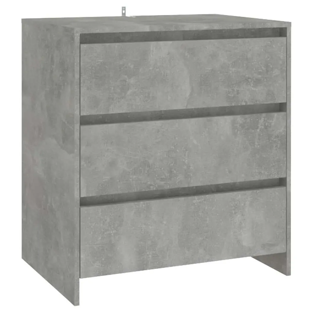 Sideboard Storage Cabinet 70x41x75cm Grey Engineered Wood with 3 Drawers