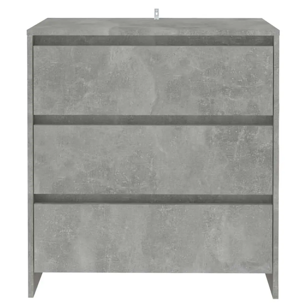Sideboard Storage Cabinet 70x41x75cm Grey Engineered Wood with 3 Drawers