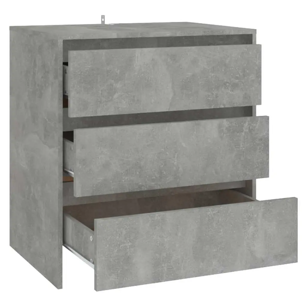 Sideboard Storage Cabinet 70x41x75cm Grey Engineered Wood with 3 Drawers