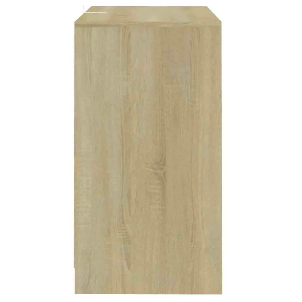 Sideboard Storage Cabinet 4 Doors Brown Engineered Wood Minimalist Furniture