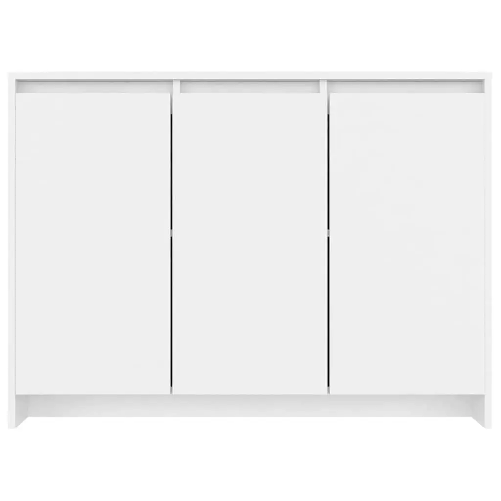 Sideboard Storage Cabinet 3 Doors White Engineered Wood Buffet Display Furniture