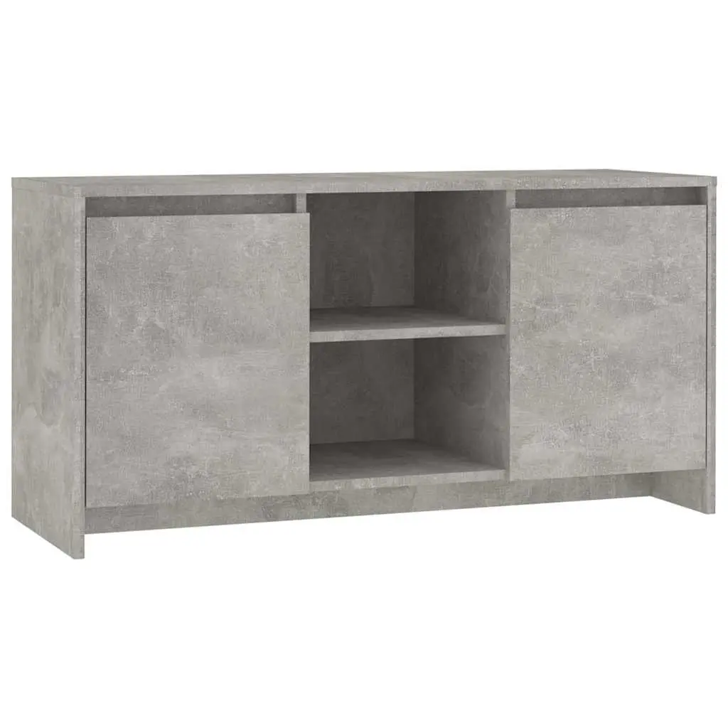TV Cabinet Grey Minimalist Design Storage Unit Doors Compartments Display