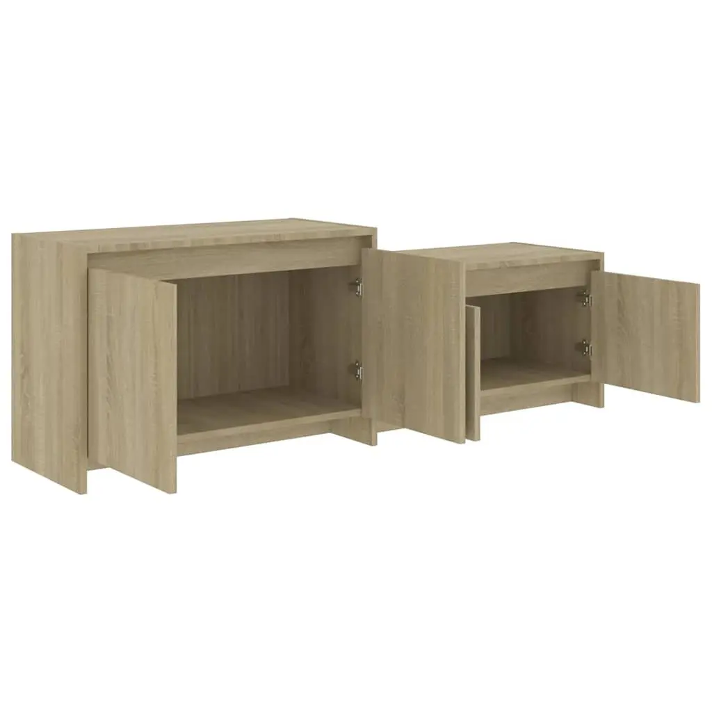 TV Cabinet Storage Unit 4 Doors Beige Lowboard Living Room 1465 x 350 x 500 mm