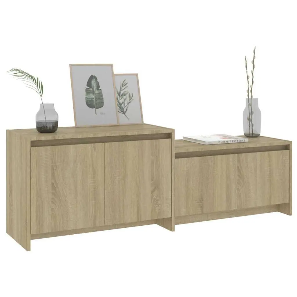 TV Cabinet Storage Unit 4 Doors Beige Lowboard Living Room 1465 x 350 x 500 mm