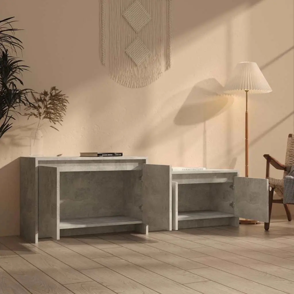 TV Cabinet Living Room Storage Unit 1465 x 350 x 500 mm Concrete Grey Engineered Wood
