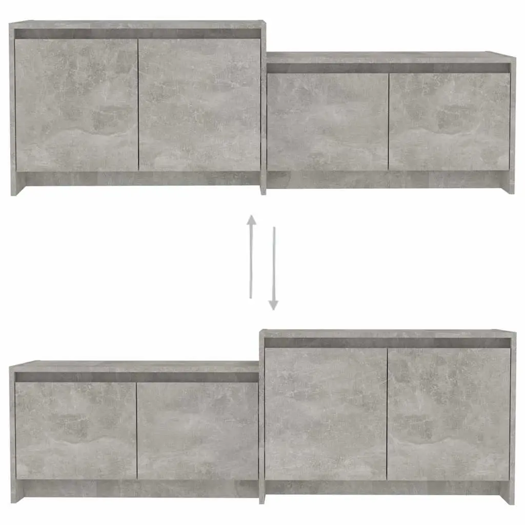 TV Cabinet Living Room Storage Unit 1465 x 350 x 500 mm Concrete Grey Engineered Wood