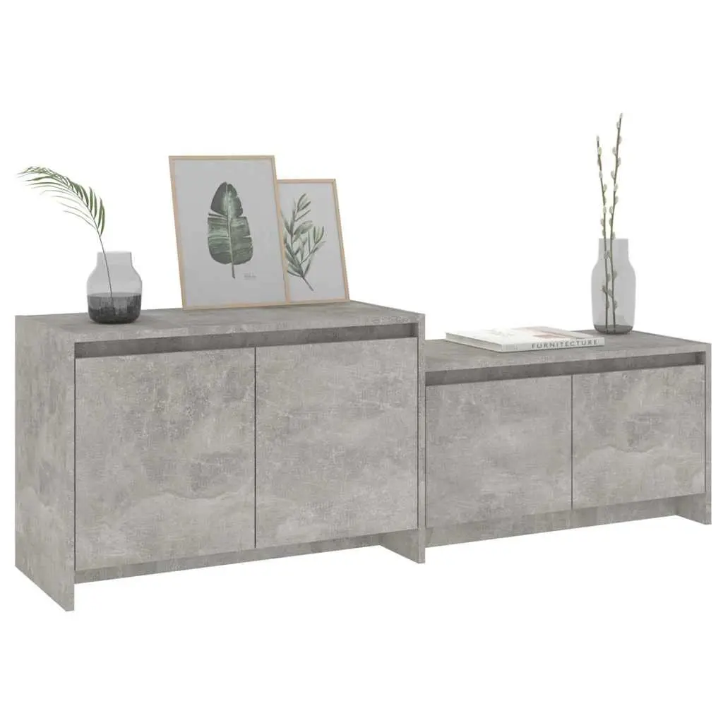 TV Cabinet Living Room Storage Unit 1465 x 350 x 500 mm Concrete Grey Engineered Wood