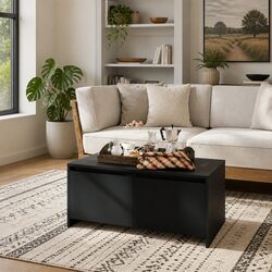 Warm Black Coffee Table with Storage for Your Living Room