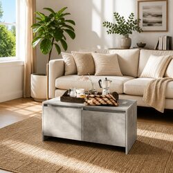 Practical Grey Coffee Table with Storage Solution