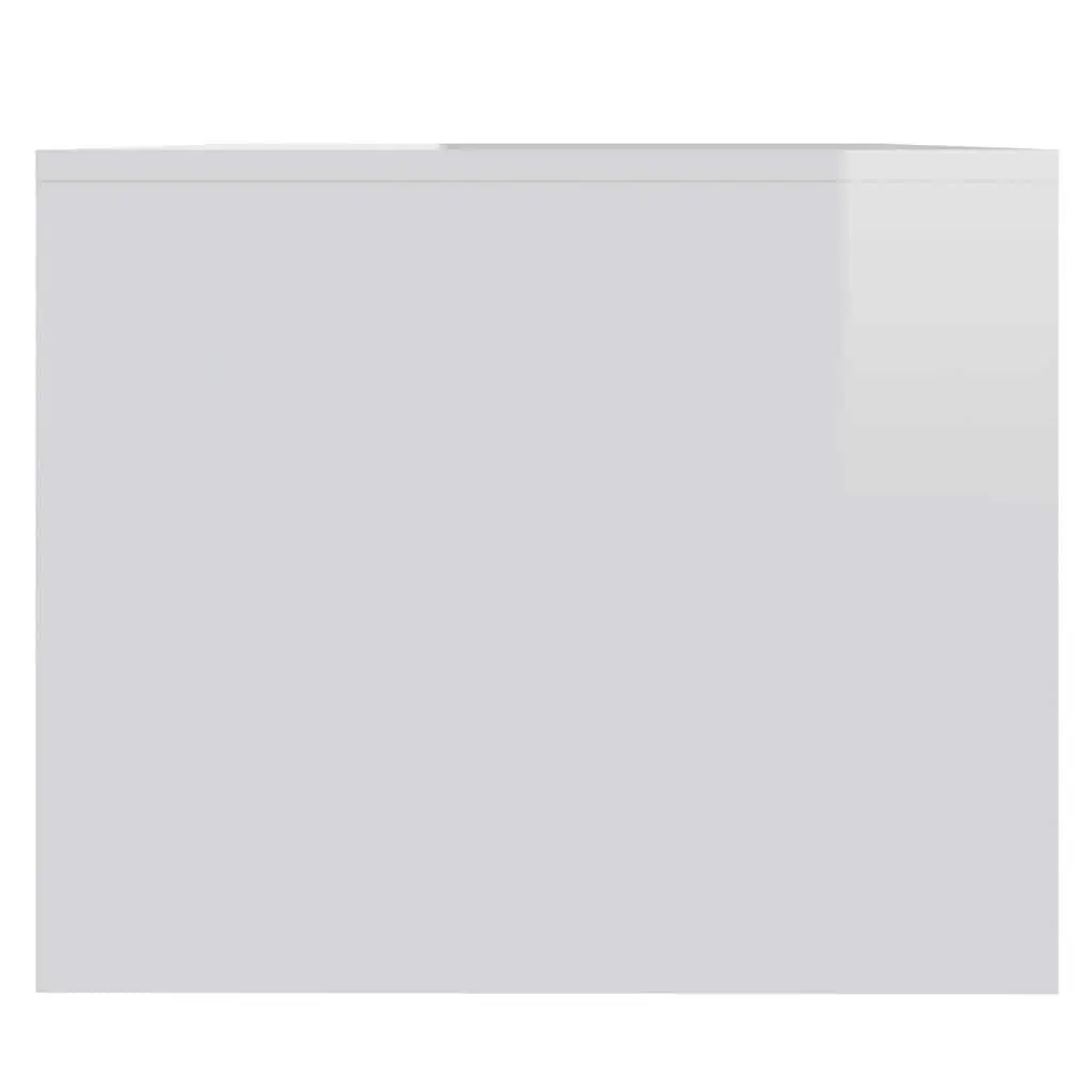 Coffee Table High Gloss White Modern Design 2 Drawers Storage Accent Furniture