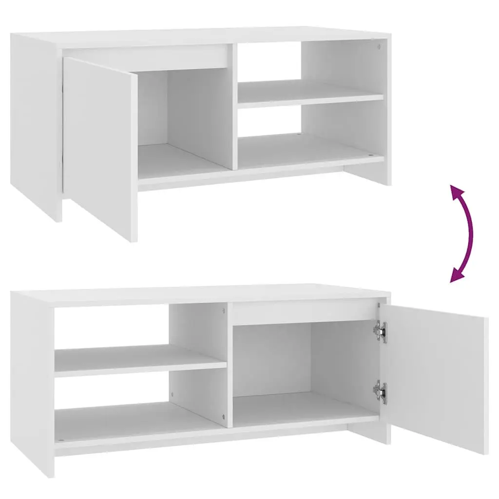 Coffee Table White Modern Design Living Room Storage Compartment Shelves