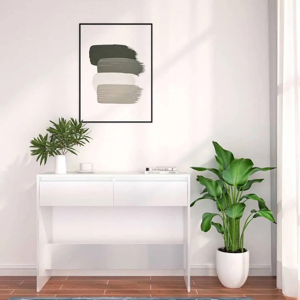 Console Table White Hallway Entrance Accent Storage Display 100 x 35 x 76.5 cm