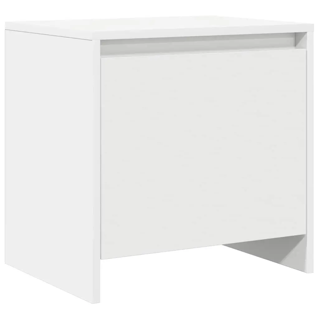 Bedside Cabinet White Engineered Wood Nightstand Storage Bedroom Furniture