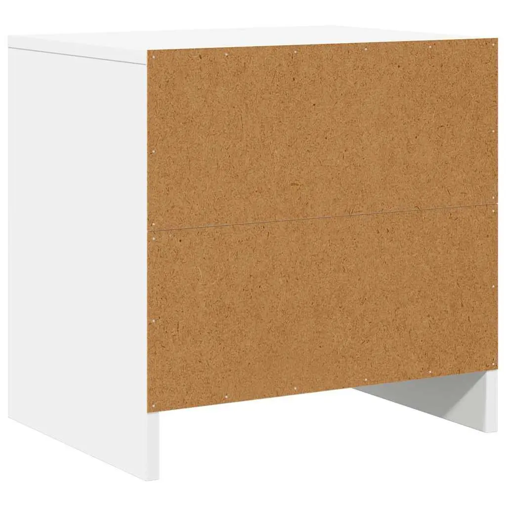 Bedside Cabinet White Engineered Wood Nightstand Storage Bedroom Furniture