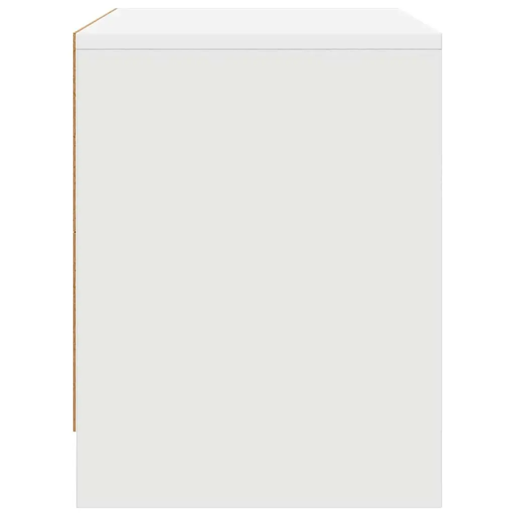 Bedside Cabinet White Engineered Wood Nightstand Storage Bedroom Furniture